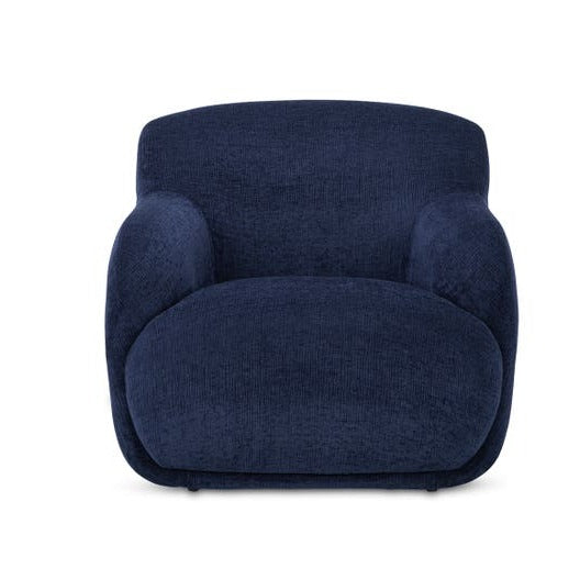 Stevie Lounge Chair - Modern Navy Blue Accent Chair for Living Room, Bedroom & Office - Comfortable Upholstered Reading Chair with Sturdy Wooden Legs - Perfect for Relaxing, Reading & Decorating Your Home