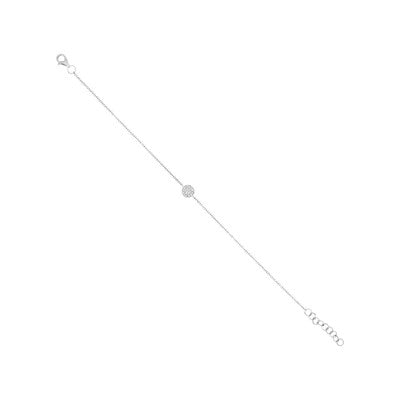 0.05CT Diamond Pave Circle Bracelet - Elegant Sterling Silver Tennis Bangle for Women, Perfect for Weddings, Anniversaries & Special Occasions
