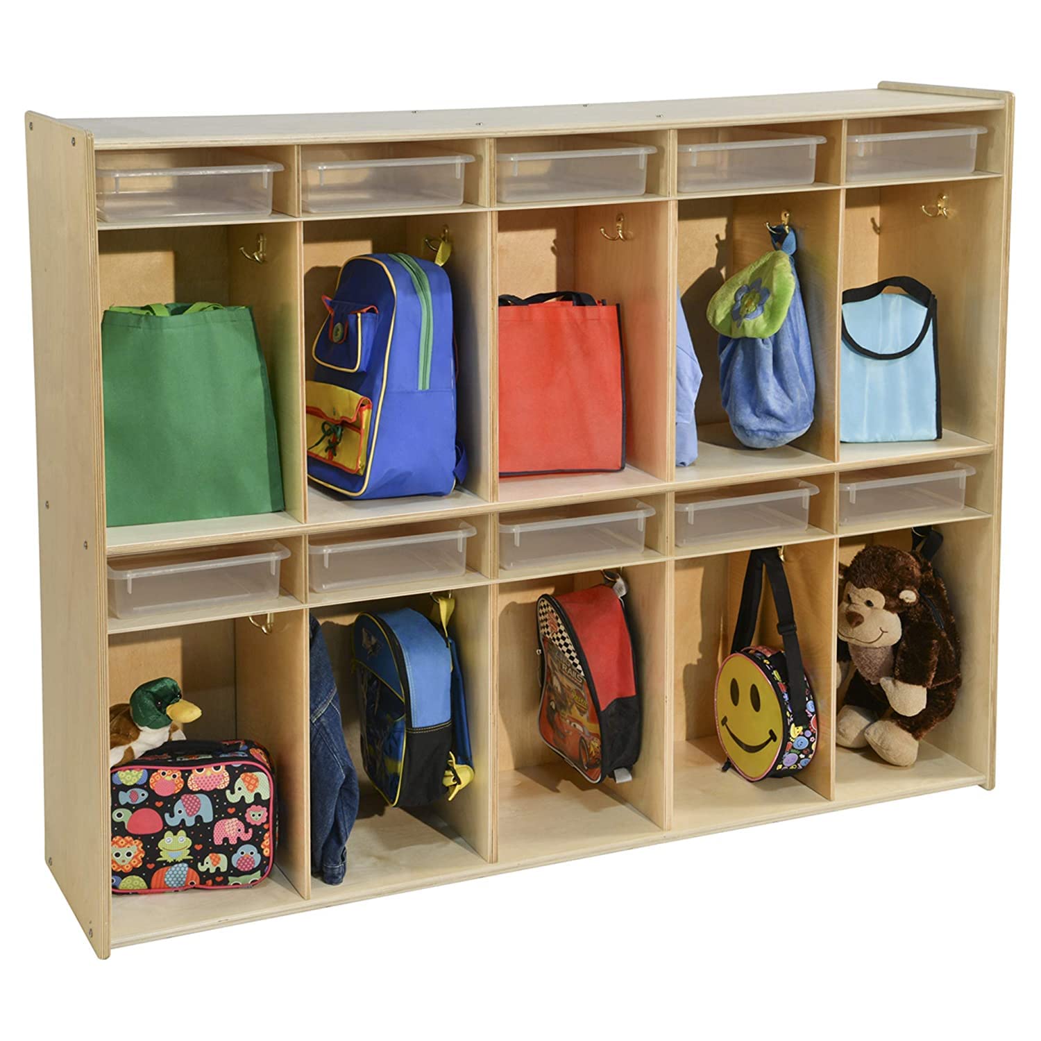 Contender Toddler 10-Section Locker with Translucent Trays - Kids Bedroom Storage Organizer with Cubby Mailbox | Homeschool & Classroom Organization Supplies | Ready-to-Use Fully Assembled | Perfect for Daycare, Preschool & Home Learning Spaces