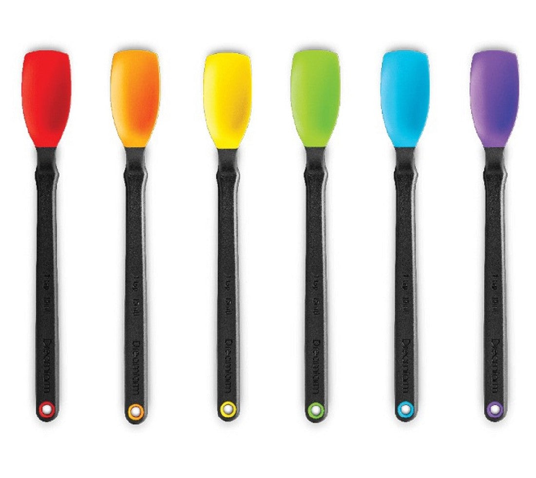 Dreamfarm Supoon Mini Silicone Spatula Set - Assorted Colors (4-Pack) - Perfect for Baking, Cooking, Mixing & Serving - Non-Slip Grip & Heat Resistant Up to 450°F