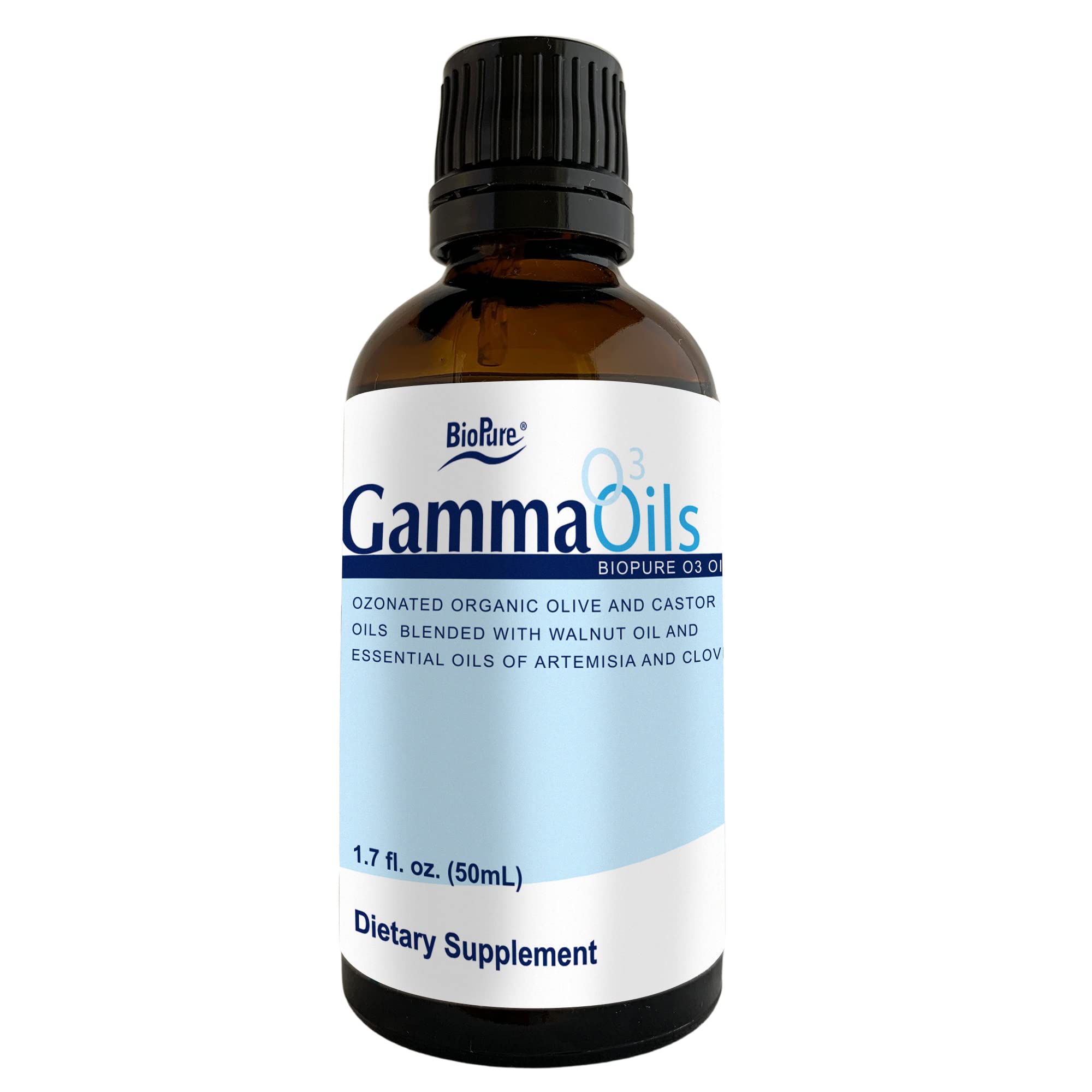 BioPure O3 Oils Gamma - Organic Ozonated Oil Supplement for Immune Support, Dental & Gut Health, Microbiome Balance - 50ml | Boost Wellness with Natural Immune Booster for Daily Health & Oral Care