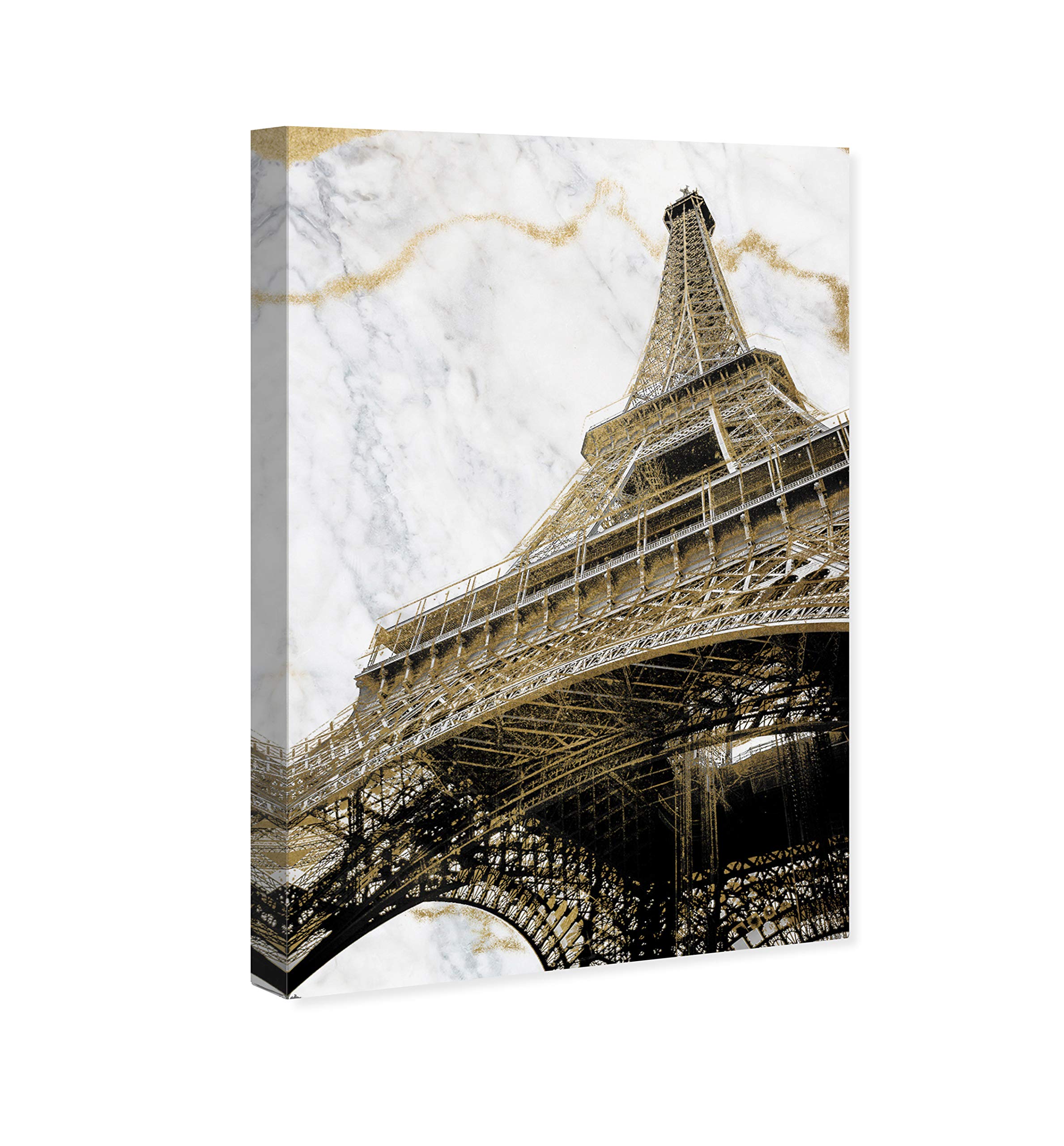 Oliver Gal Artist Co. Eiffel Marble Architecture Wall Art Canvas Print - 24x36 Inch Gold & White Home Decor - Perfect for Living Room, Bedroom & Office Wall Decoration