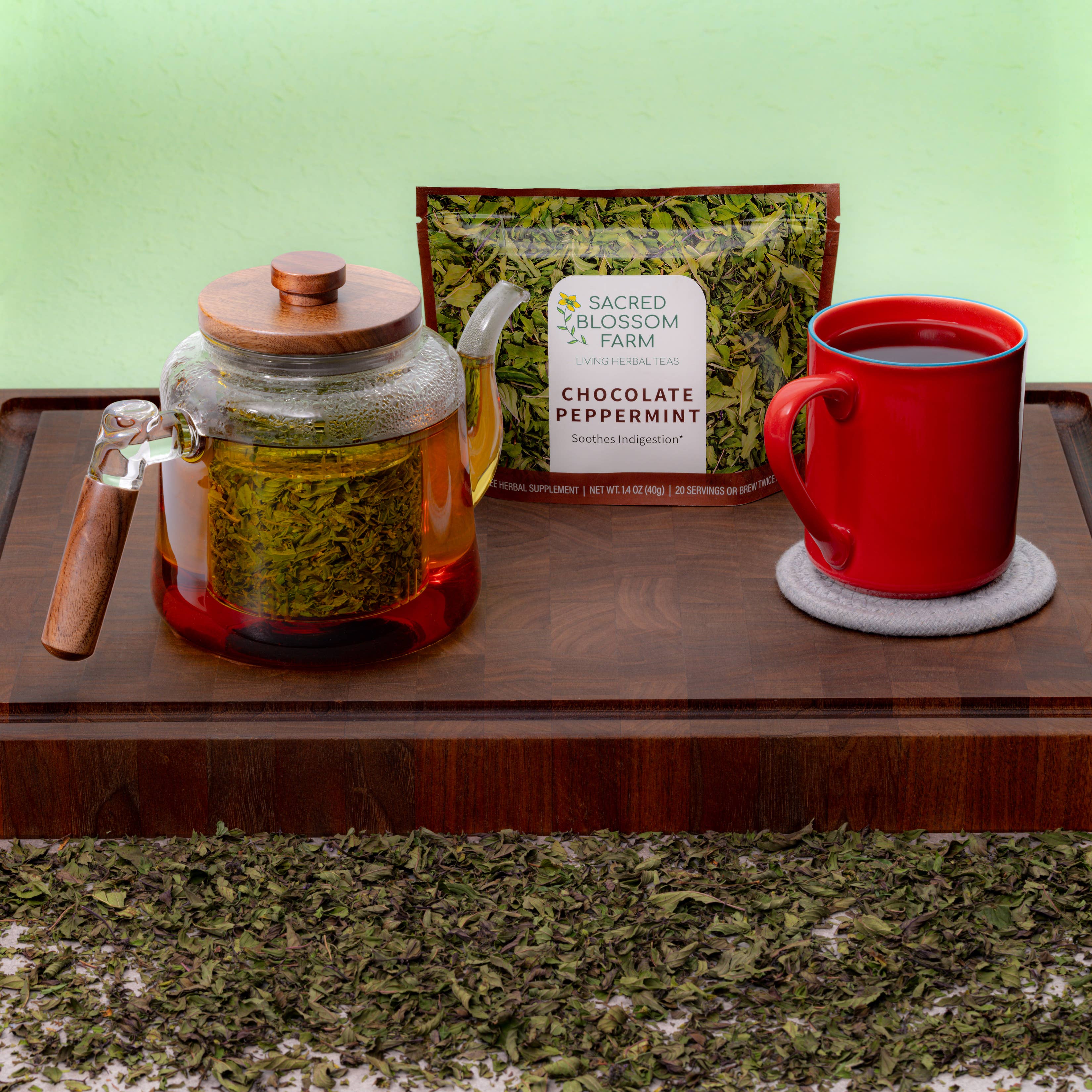 Organic Chocolate Peppermint Tea Bags - Herbal Tea for Relaxation & Digestion - Perfect for Afternoon Tea Time, Stress Relief & Cozy Evenings