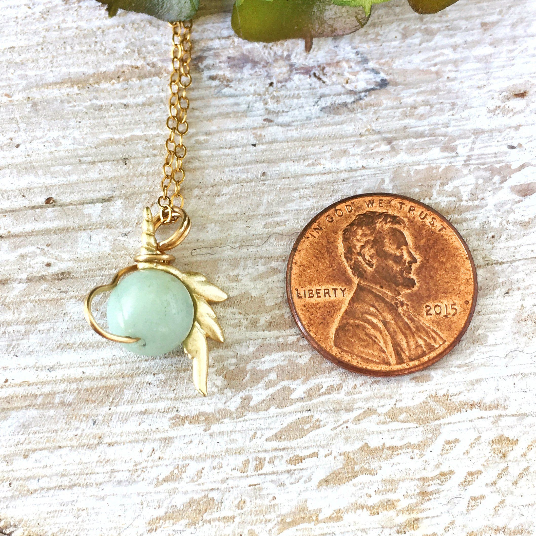 Amazonite Unicorn Charm Necklace - 14K Gold Filled Pendant for Women, Gift for Her, Birthday, Anniversary, Spiritual Healing Jewelry | Perfect for Everyday Wear, Meditation & Special Occasions