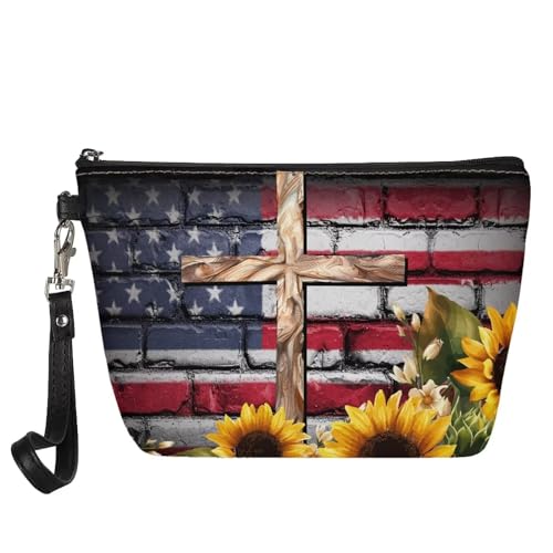 American Flag Cross Sunflower