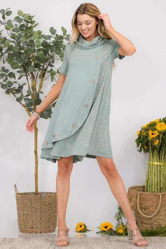 Celeste Women's Plus Size Short Sleeve Button Down Dress - Casual Flowy Midi Dress for Work, Date Night & Summer Outings