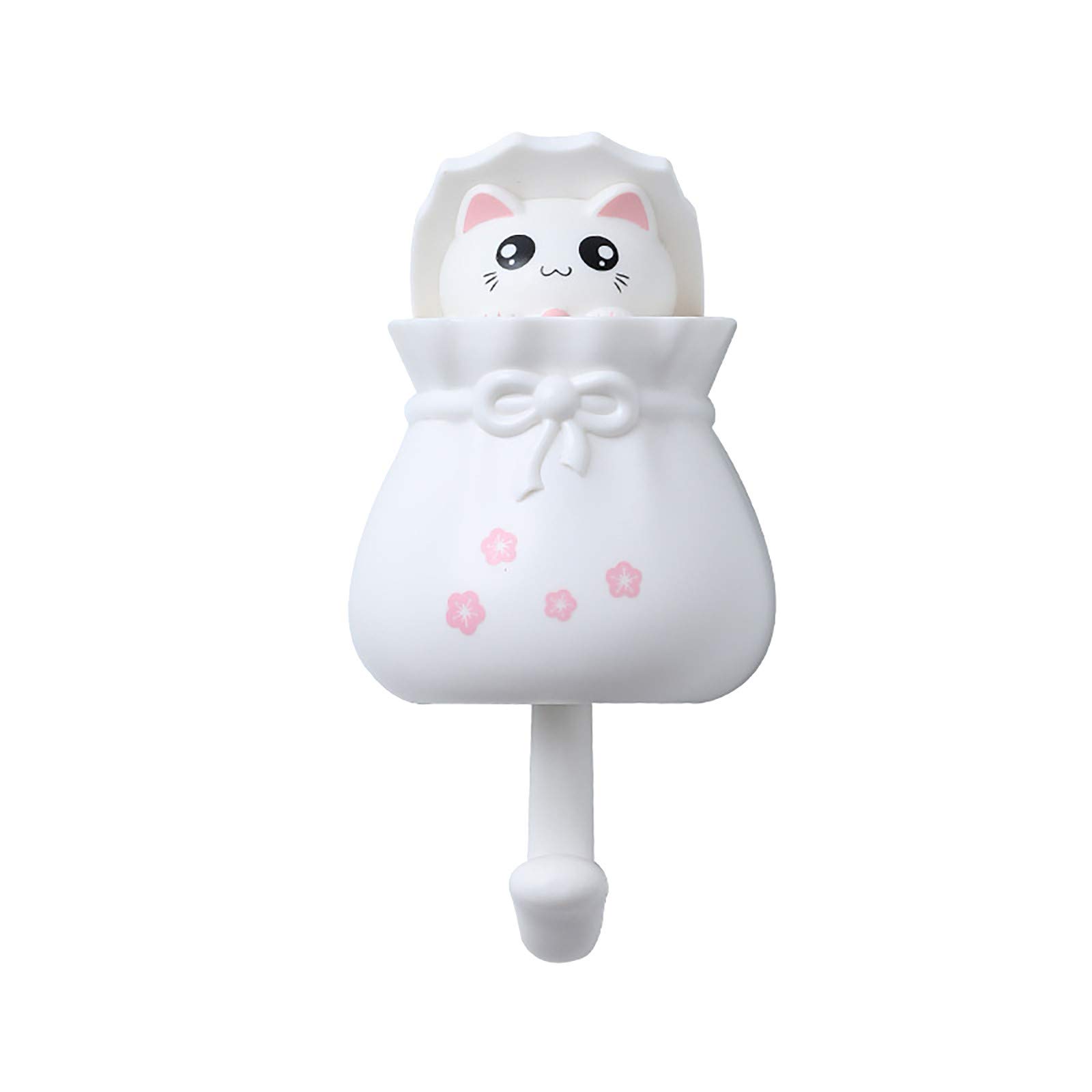 Cute Cat Wall Hooks for Kids Room - No Hole Door Hangers for Clothes & Home Decor