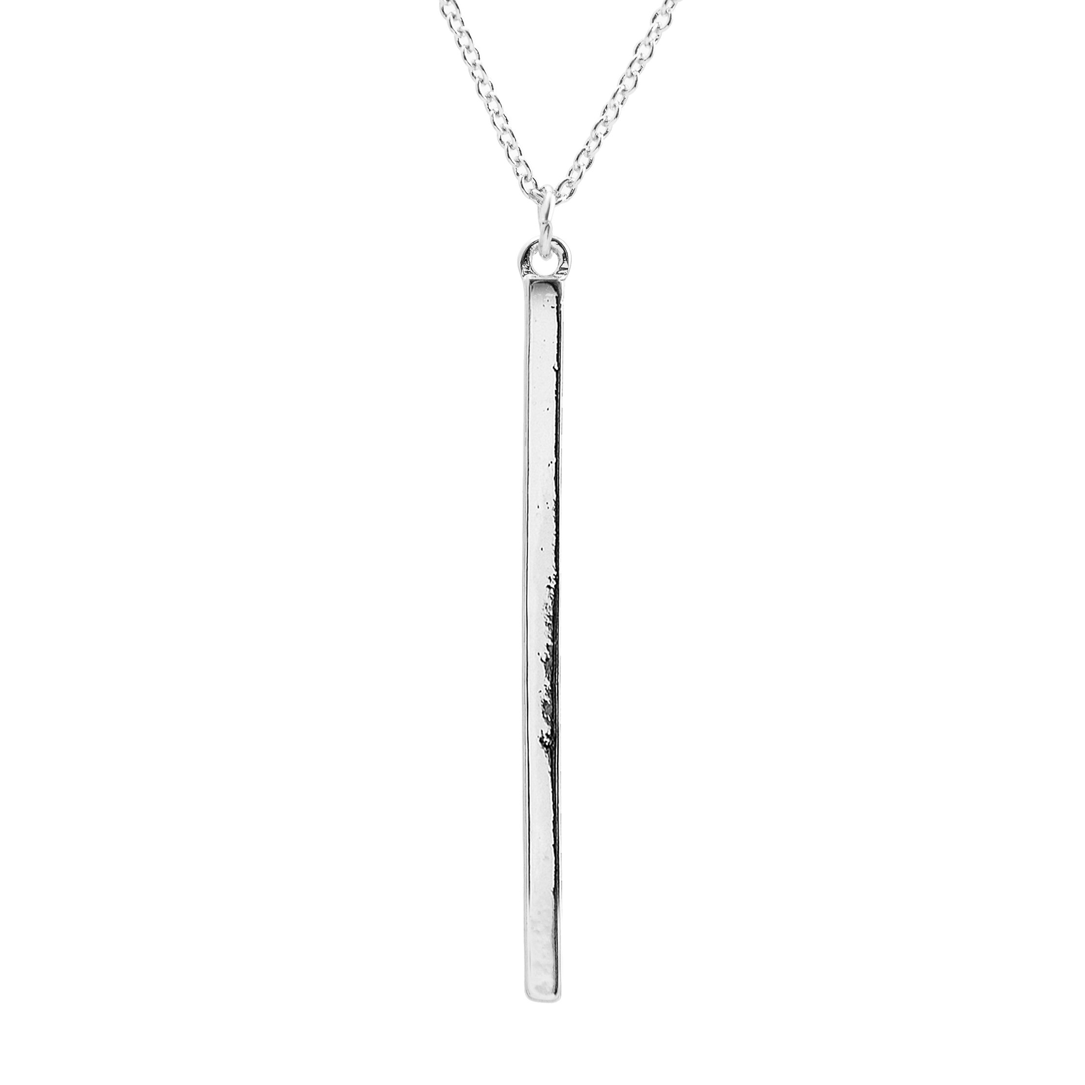 Elegant Tiny Jewel Simple Vertical Bar Necklace for Women - Minimalist Dainty Layering Chain Jewelry - Perfect for Everyday Wear, Gift Giving & Special Occasions