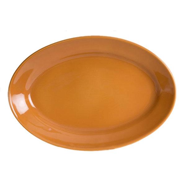 Elegant Burnt Orange Oval Serving Platter - Solid Color Ceramic Dish for Dinner Parties, Appetizers & Holiday Entertaining