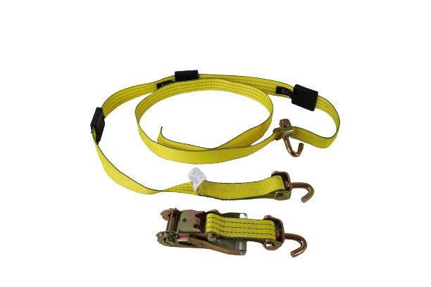 2-Pack 11' Yellow Heavy-Duty Ratchet Tie Down Straps with 3 Rubber Tread Grabs & Swivel Hooks - Secure Cargo, Motorcycle, ATV, Boat, and Trailers - Durable 3-Point Wheel Straps for Transport & Towing