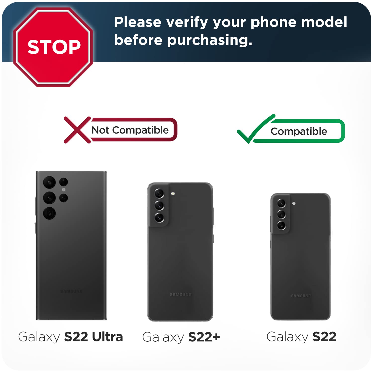 Premium Falcon Design Protective Case for Samsung Galaxy S22 - Shockproof Full Body Cover with Raised Bezels (Black) | Perfect for Outdoor Adventures, Work & Daily Protection