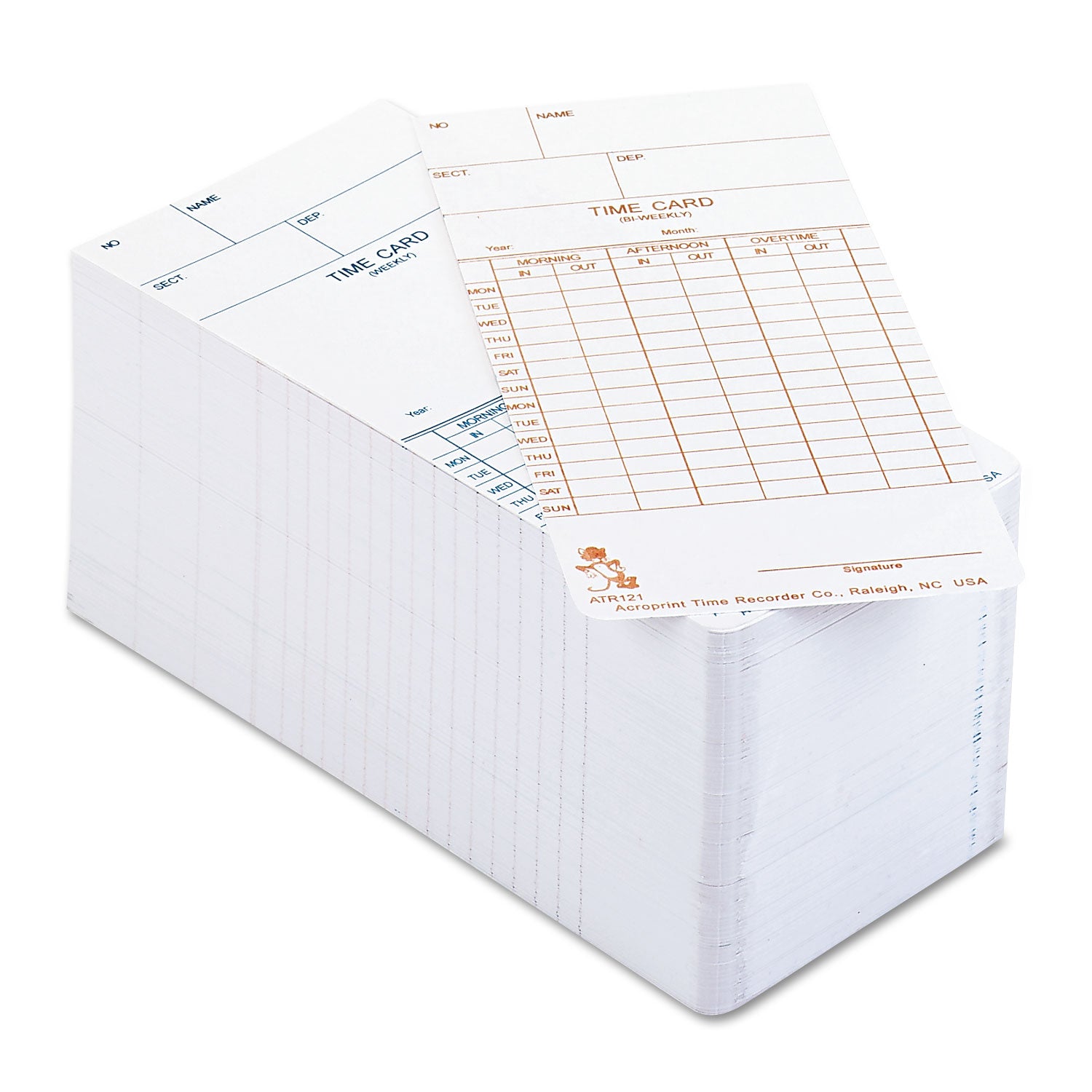 Acroprint® Time Clock Cards for ATR120 - 2-Sided 3.5
