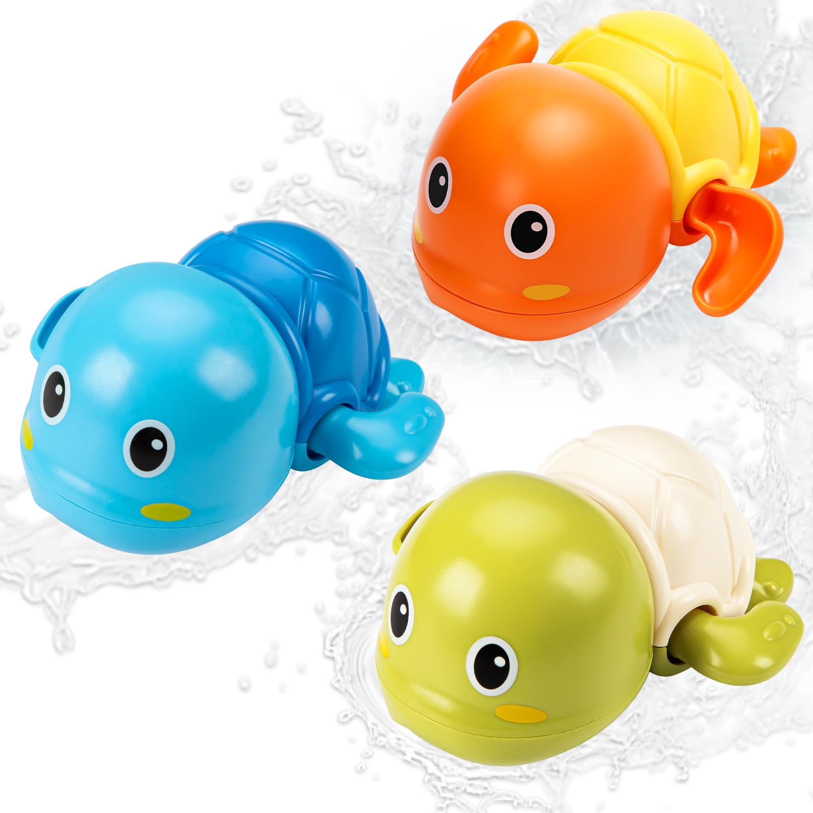 6 Pack Swimming Turtle Bath Toys for Toddlers 1-3 Years - Wind Up Floating Pool Toys for Baby Boys & Girls - Fun Bathtub & Water Play Gifts for Infants, Kids Birthday & Summer Pool Parties