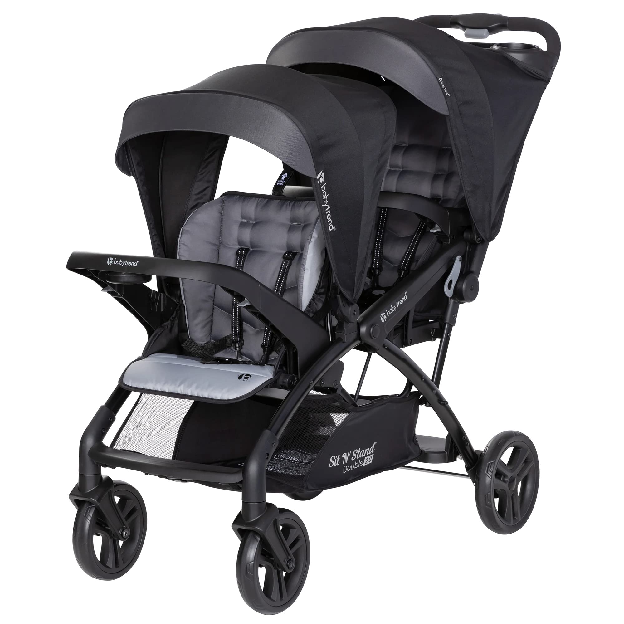 Baby Trend Double Stroller & Car Seat Combo for Infants & Toddlers - 2-Piece Travel System, Stormy Gray - Perfect for Twins, Siblings or Daycare Use