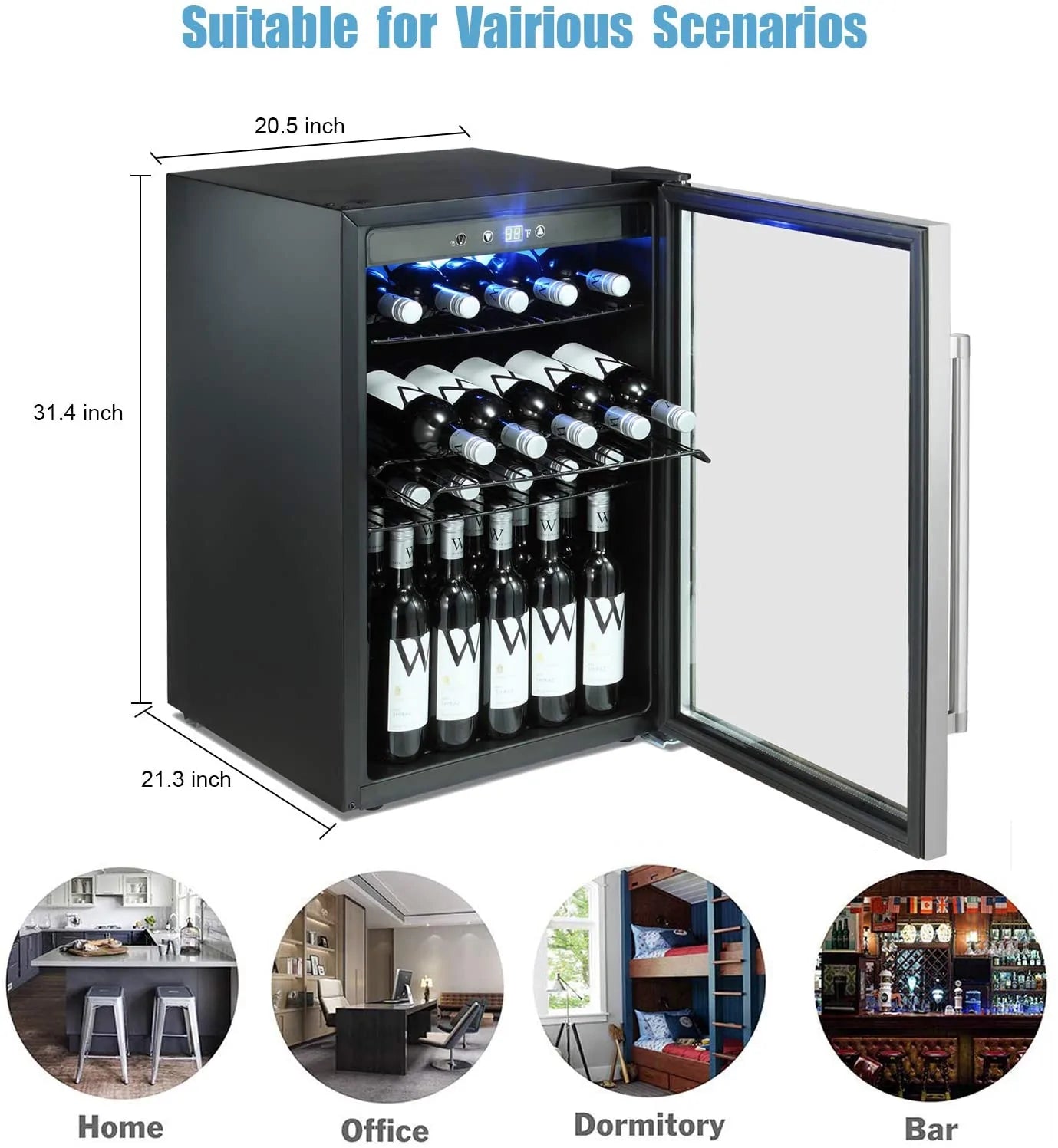 Antarctic Star 4.5 Cu Ft Mini Fridge - 120 Can Capacity Beverage Cooler with Digital Temperature Control - Perfect for Home, Office, Dorm & Party Use