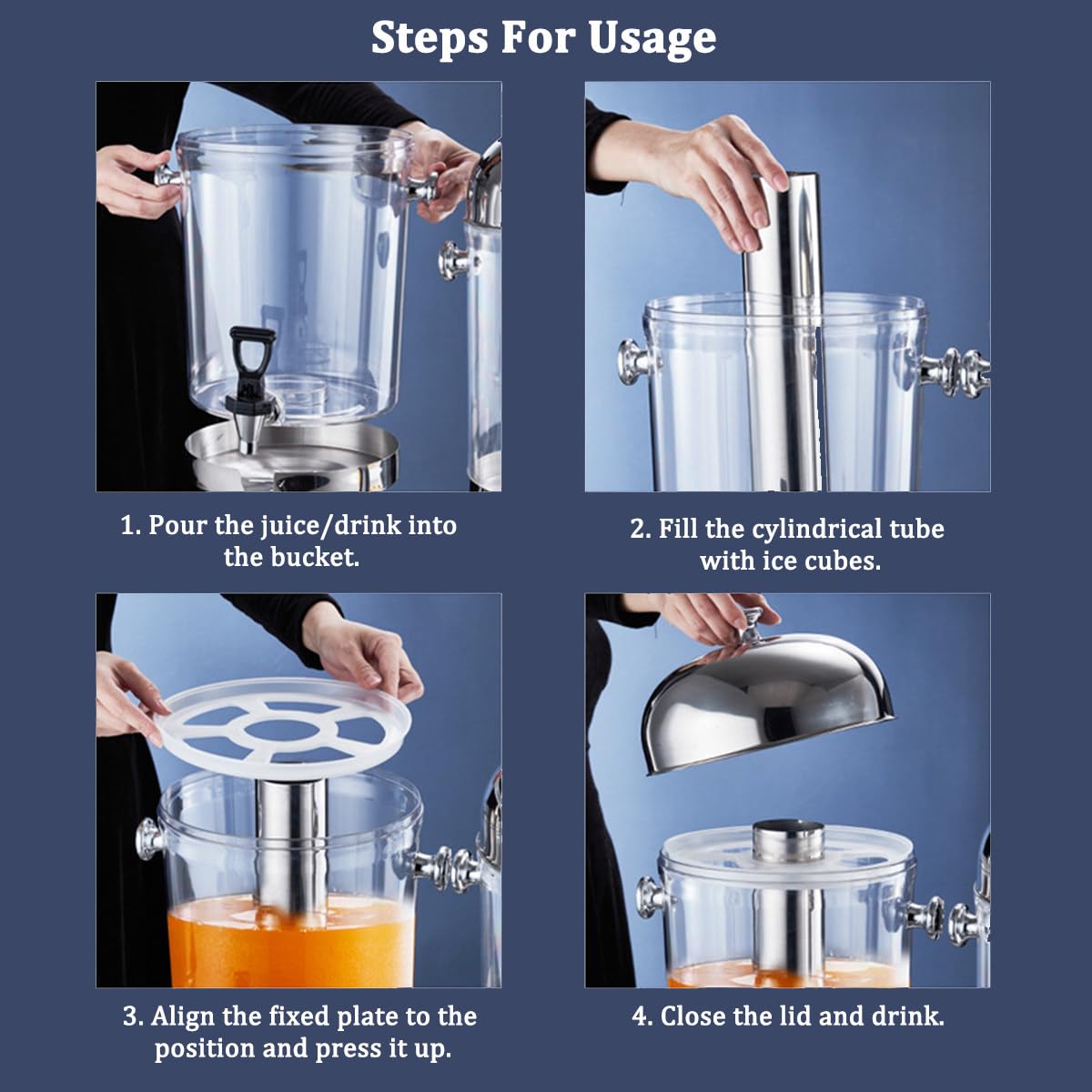 OLSKFUH Transparent Beverage Dispenser - Large Capacity Drink Container with Tap for Commercial & Home Use | Perfect for Parties, Restaurants, and Family Gatherings