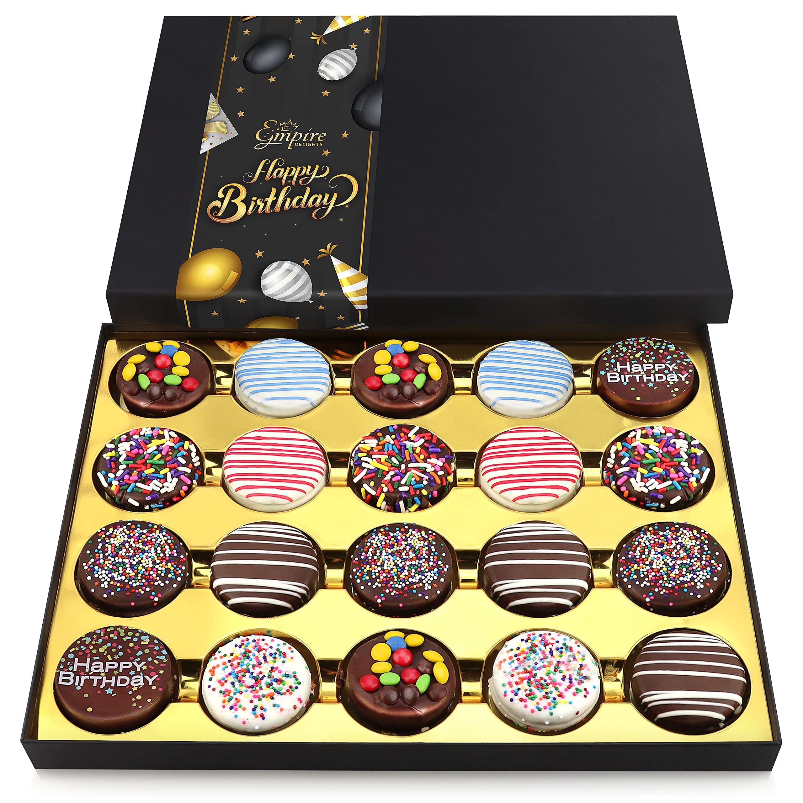 Gourmet Chocolate Cookies Birthday Gift Basket for Men & Women - 20 Count Deluxe Chocolate Gift Box by Empire Delights | Perfect for Birthday Celebrations, Corporate Gifts & Holiday Treats