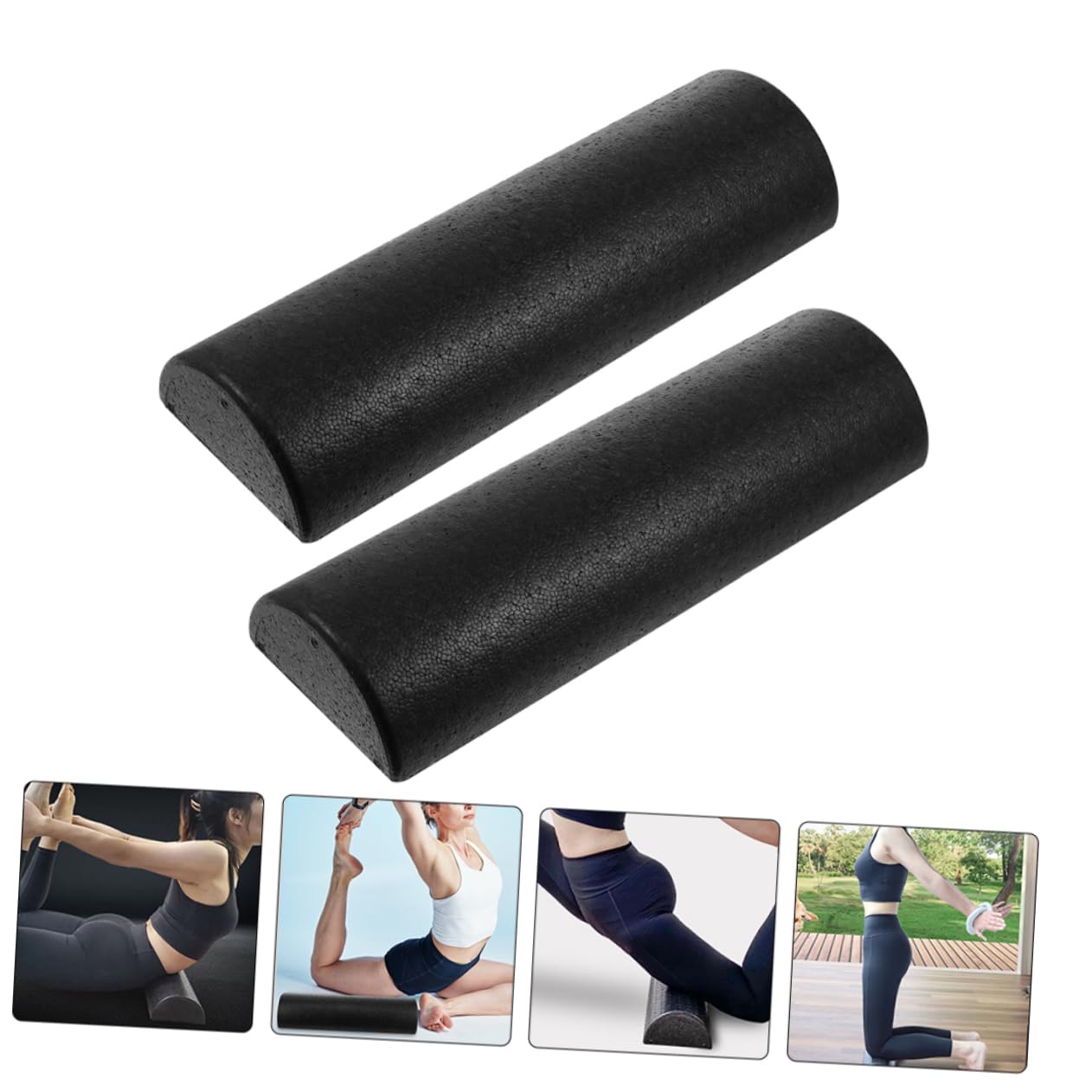 POPETPOP Yoga & Massage Roller Set - Half Foam Roller for Muscle Recovery, Semicircle Yoga Roller for Gym Equipment - Perfect for Home Workouts, Physical Therapy & Fitness Training