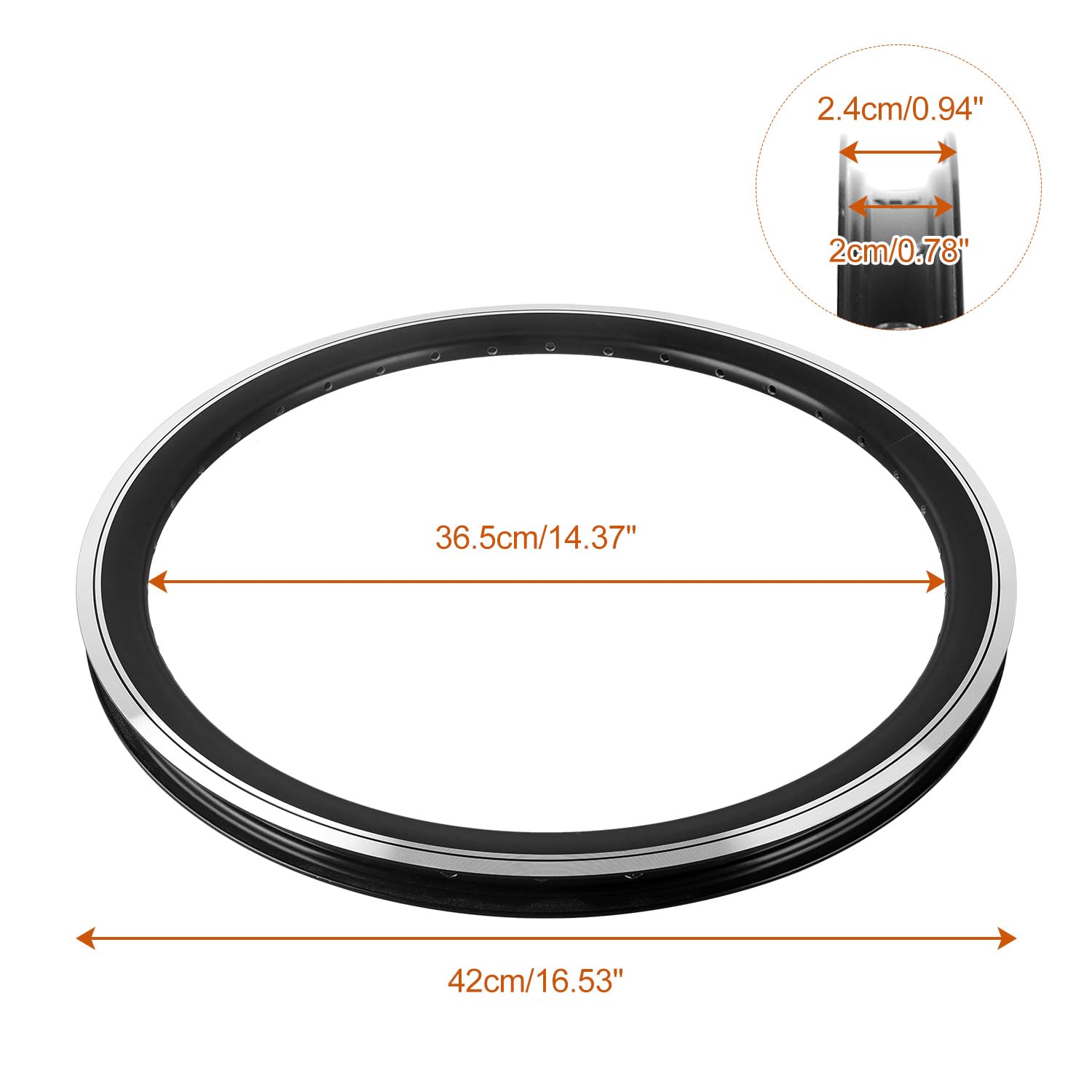 36 Hole Double Layer 20 Inch Aluminum Alloy Bike Rim Wheel Set - Compatible with Mountain Bikes & Folding Bikes | Durable Cycling Upgrade for Off-Road Trails & Commuting