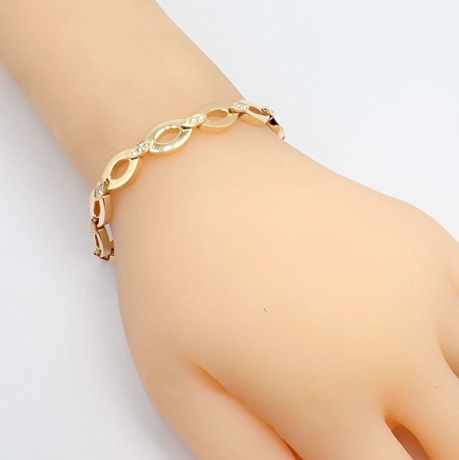 Authentic Cartier 18K Yellow Gold Diamond Diadea Link Bracelet & Earrings Set for Women - Luxury Jewelry Gift for Anniversary, Wedding & Special Occasions