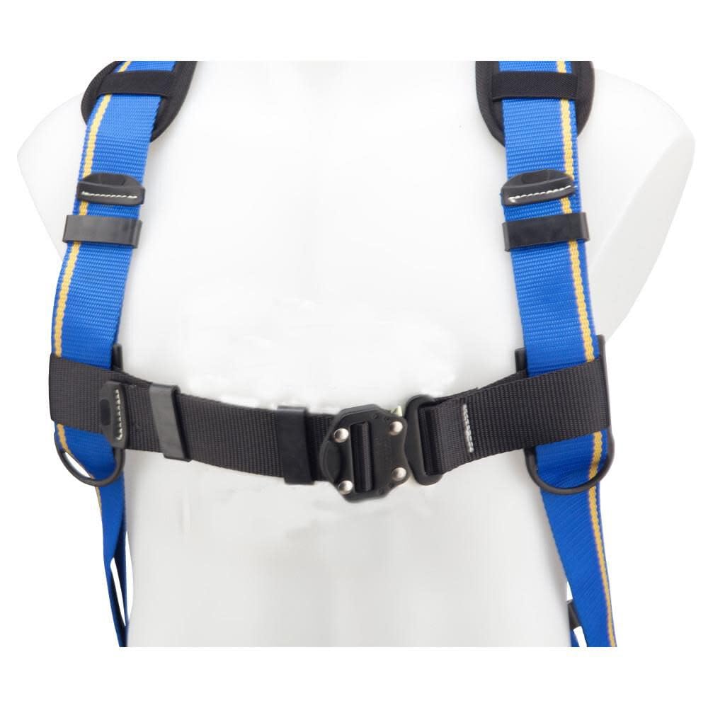 Werner Blue Armor Construction Harness with 3 D-Rings - XL Size for Fall Protection & Roofing Work | OSHA Compliant Safety Gear