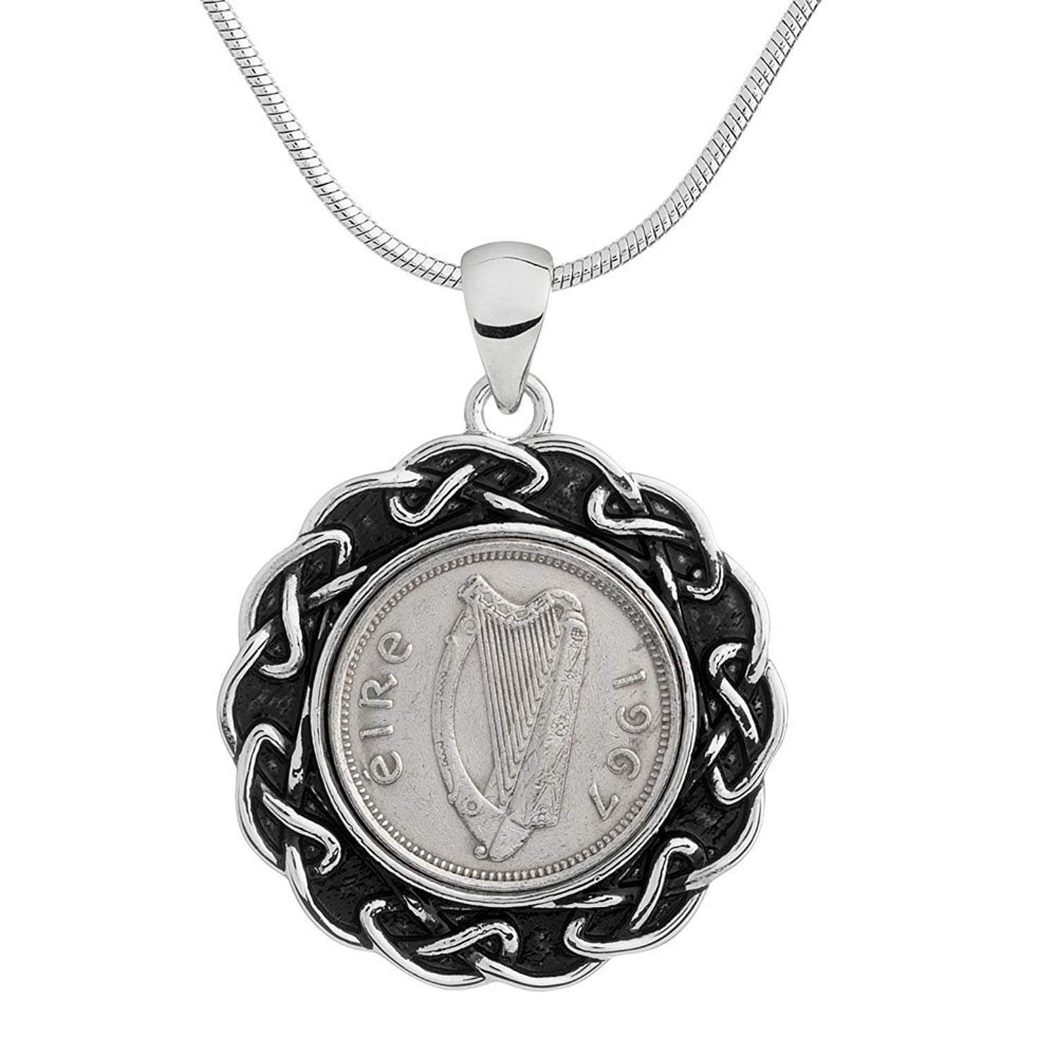 1967 Lucky Irish Pendant Necklace - Rhodium Plated Vintage Jewelry - Birthday Gift for Women | Perfect for St. Patrick's Day, Irish-Themed Parties & Special Occasions