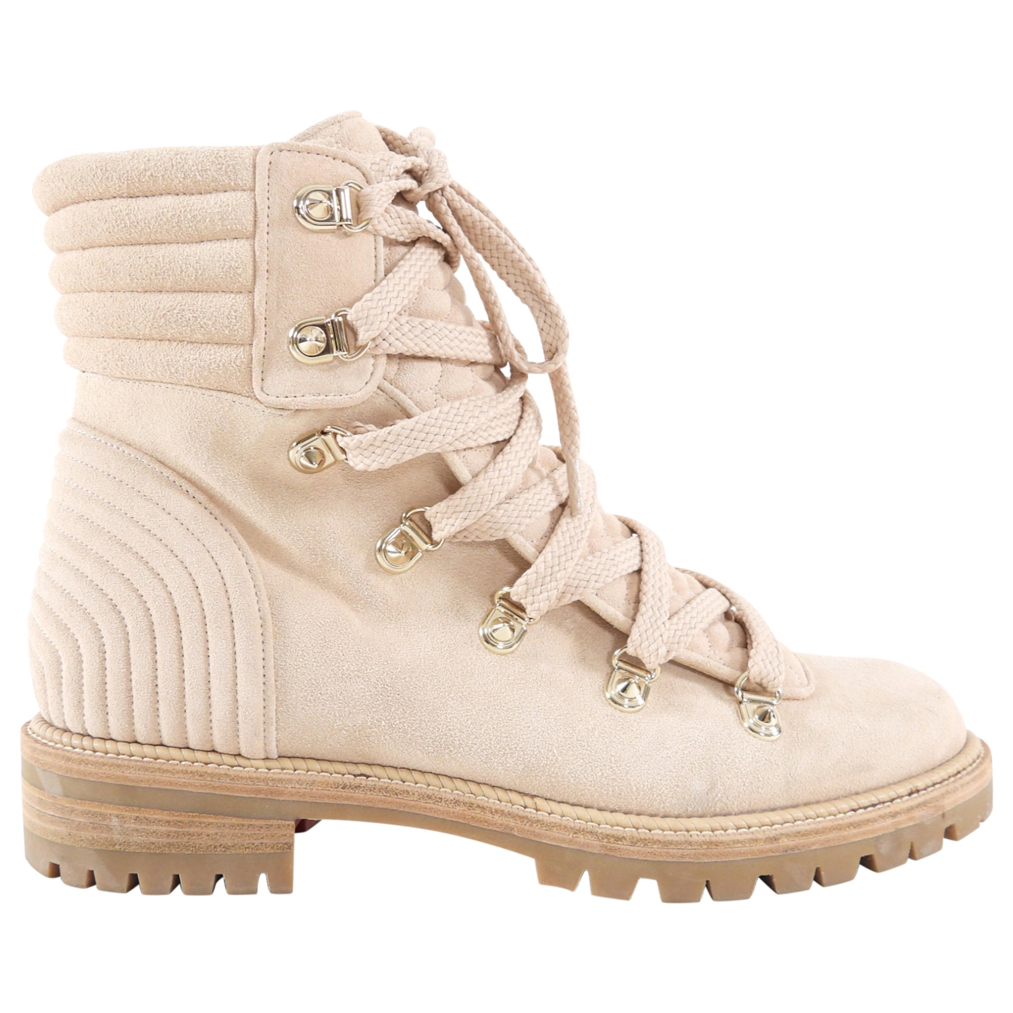 Christian Louboutin Beige Suede Mad Ankle Boots Size 39 | Luxury Women's High Heel Boots for Party, Wedding & Evening Events