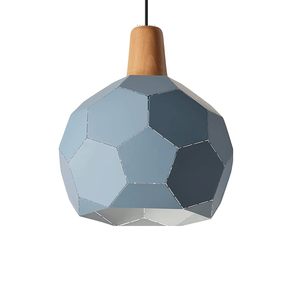 Modern Pendant Light - Contemporary Metal Dome Ceiling Fixture with Wood Pattern, Adjustable Height for Kitchen Island, Dining Room & Living Room | Perfect for Farmhouse, Bedroom and Home Decor Lighting