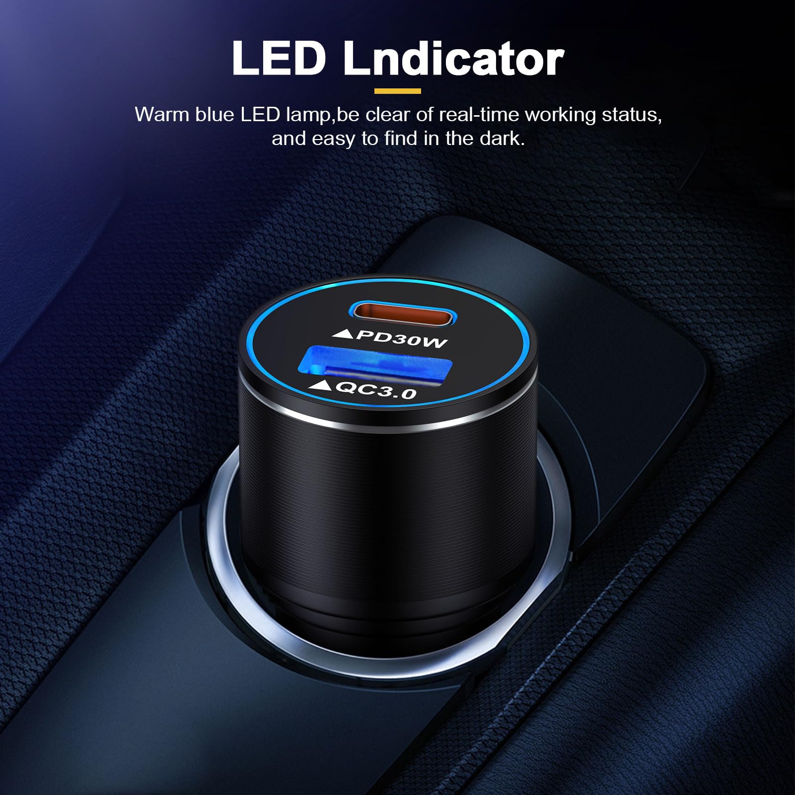 48W Fast Car Charger USB C Cigarette Lighter Adapter - Dual Port Quick Charge for Google Pixel 8/7/Pro/7a/6, Samsung Galaxy S23/S22/S10/A14 5G/A34, iPhone 15 - Perfect for Road Trips & Daily Commute
