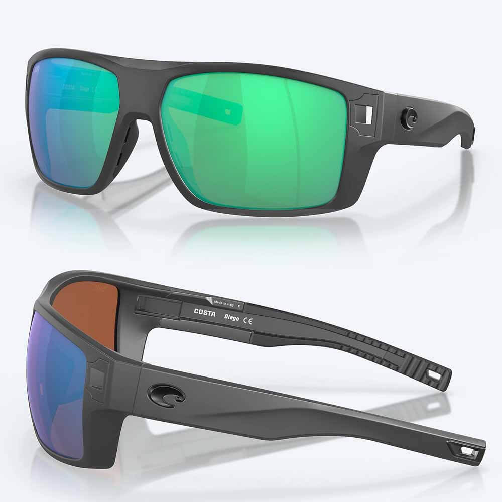 Costa Diego Matte Gray Polarized Sunglasses for Men & Women - UV Protection, Lightweight & Durable - Perfect for Driving, Fishing & Outdoor Activities