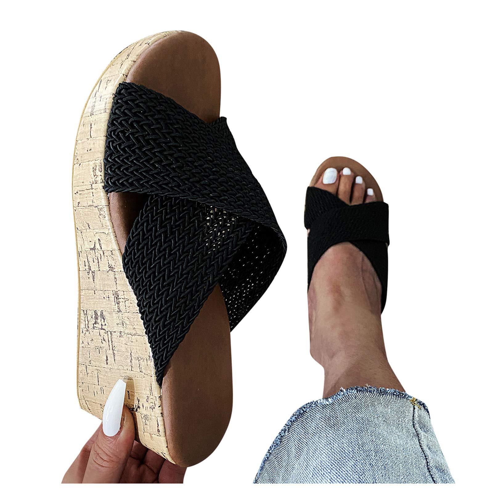 Eduavar Women's Dressy Comfort Platform Sandals - Summer Fashion Beach Wedge Flip Flops for Casual Wear, Walking & Vacation Outfits