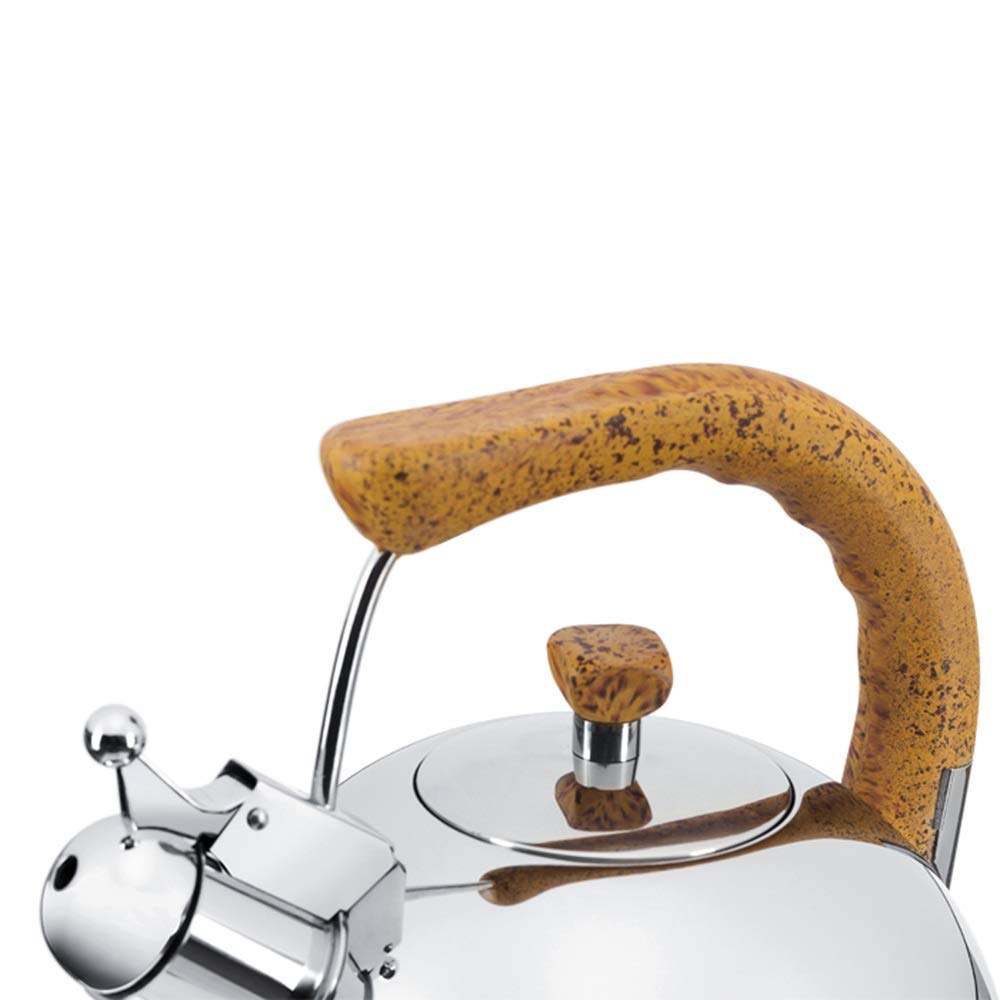 Premium Stainless Steel Whistling Stovetop Tea Kettle - 2.5L Capacity with Ergonomic Handle for Safe Pouring - Classic Silver Teapot for Gas & Electric Stoves - Perfect for Tea, Coffee & Hot Water Preparation in Home Kitchen