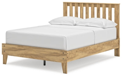 Bermacy Full Platform Panel Bed - Modern Wooden Bed Frame with Storage, Queen Size, Sturdy & Easy Assembly - Perfect for Small Bedrooms, Guest Rooms & Apartments