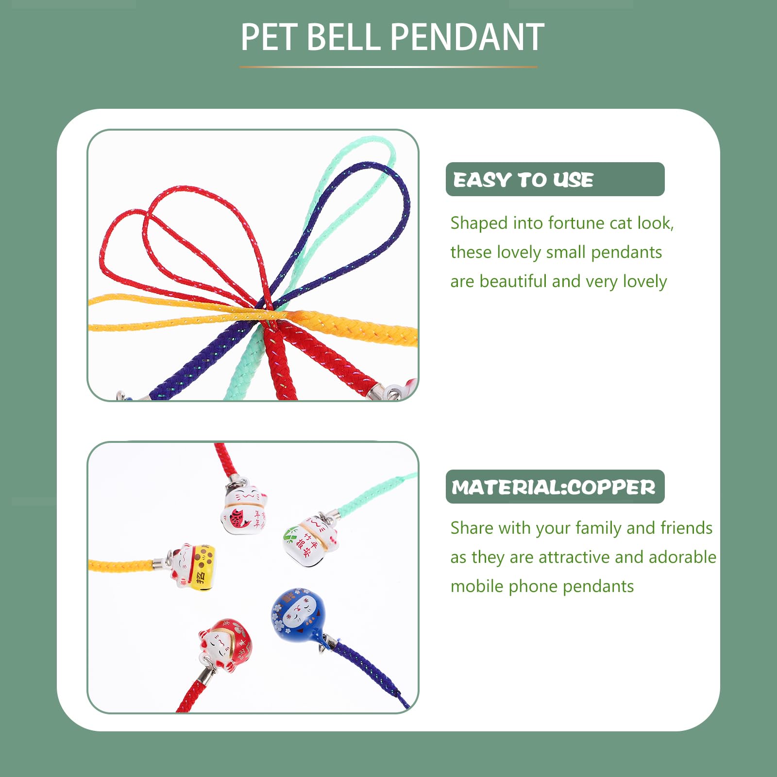 Lucky Cat Phone Charm Strap - Feng Shui Fortune Keychain for Phone Accessories, Cute Kawaii Cellphone Decor (Perfect for Gift, Purse & Backpack Accessory)