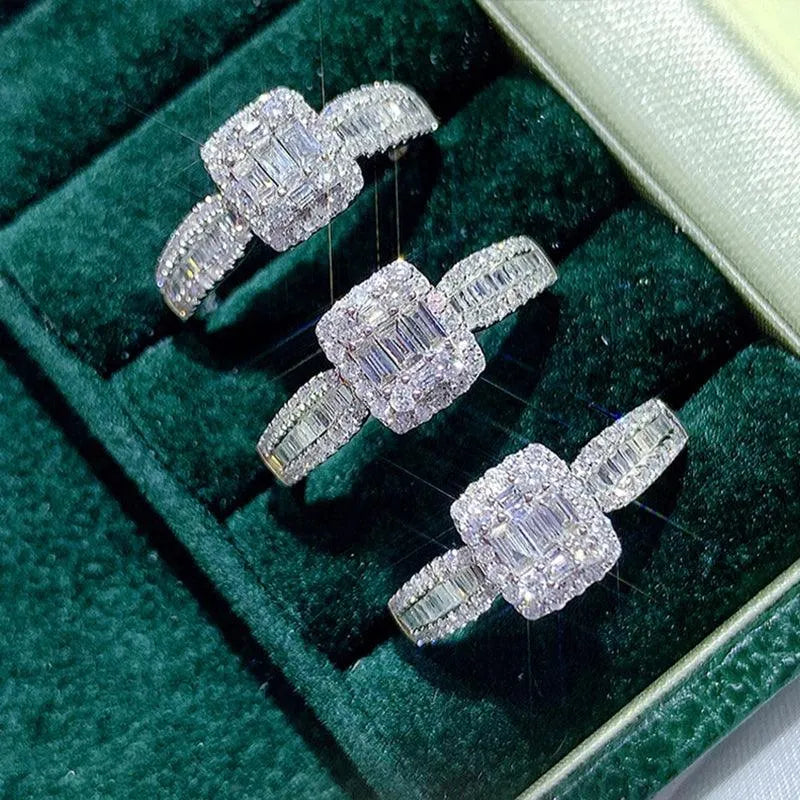 18K White Gold 0.5 Carat Natural Diamond Engagement Ring & Wedding Band - Certified (Size M) - Perfect for Proposals, Anniversaries, and Bridal Jewelry