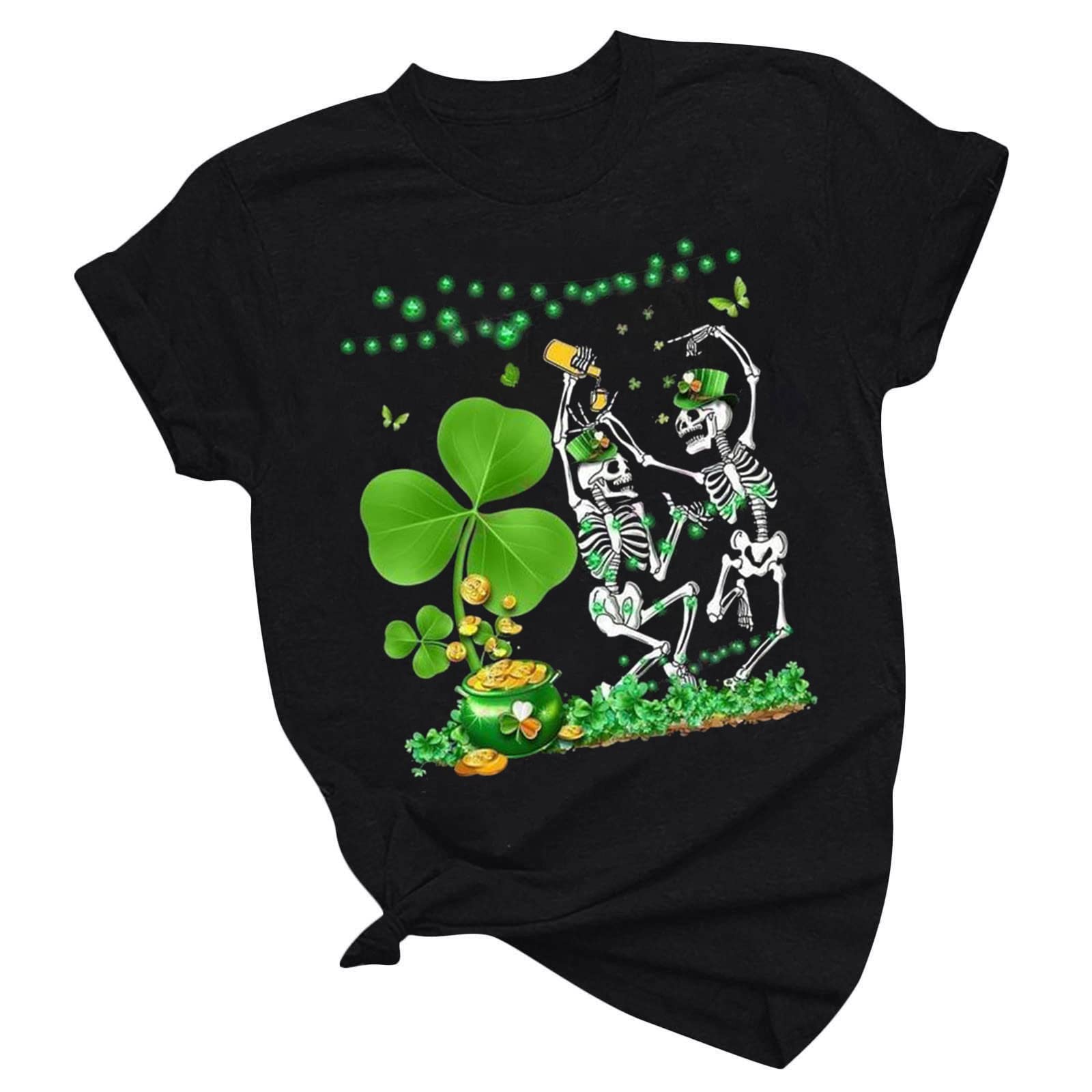 Funny St. Patrick's Day T-Shirts for Women - Cute Short Sleeve Going Out Tops - Perfect Gift for Ladies & Couples | Great for Parties, Pub Crawls & Irish Themed Events