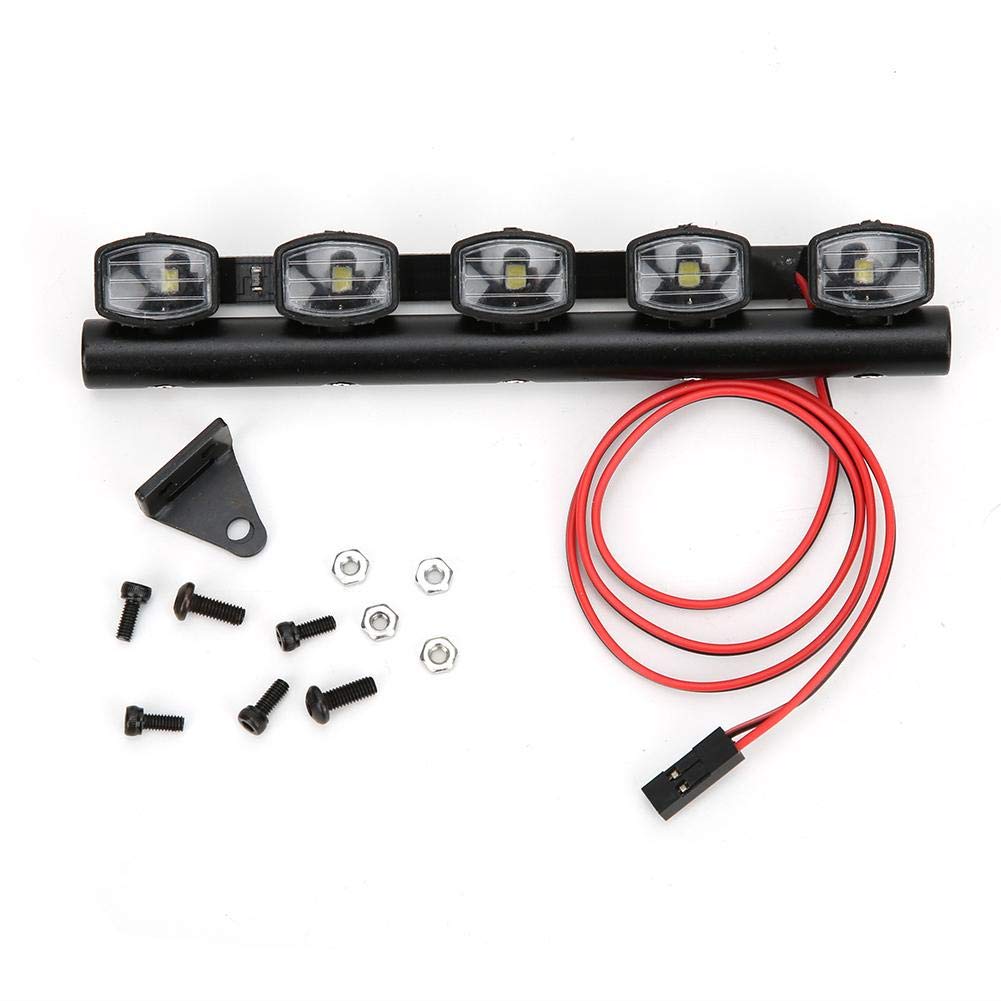 1/10 Scale RC Crawler LED Roof Light Bar - 5LED Off-Road Vehicle Accessory for SCX10 Pull Car | Durable Waterproof RC Roof Lamp for Night Crawling & Trail Adventures