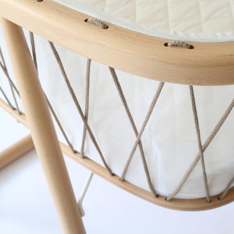 Charlie Crane Kumi Cradle - Modern Wooden Baby Rocking Crib with Adjustable Height, Perfect for Nursery, Bedroom & Travel | Safe & Stylish Infant Sleeper for Newborns to Toddlers