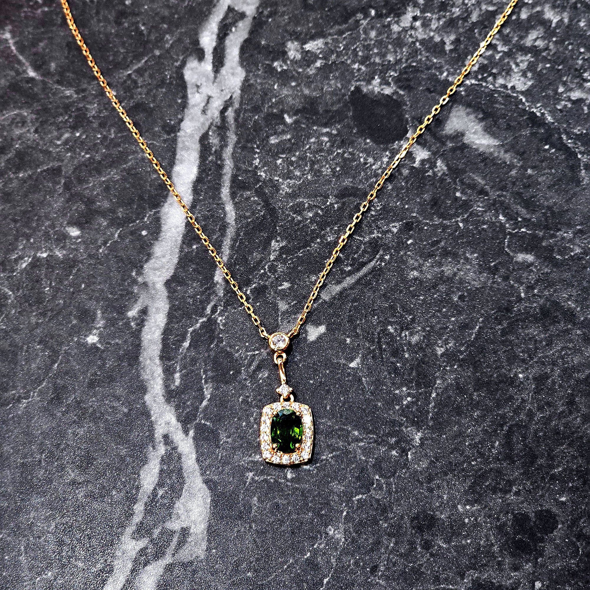 AG Collective Jewelry - Enchanted Emerald Pendant Necklace for Women | 14K Gold Plated Green Gemstone Jewelry | Perfect for Parties, Weddings & Special Occasions