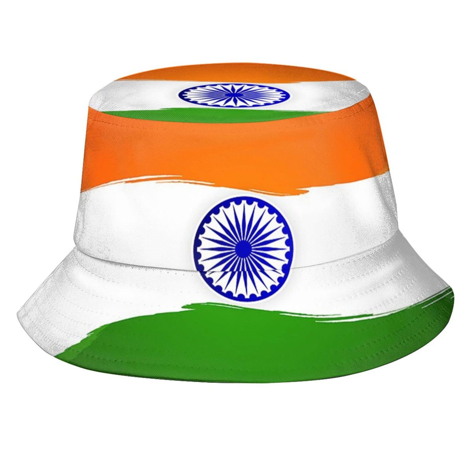 India Flag Bucket Hat - UPF 50+ Sun Protection, Packable & Wide Brim for Outdoor Summer Travel - Unisex Fisherman Hat for Men & Women - Perfect for Beach, Hiking, and Festival Events