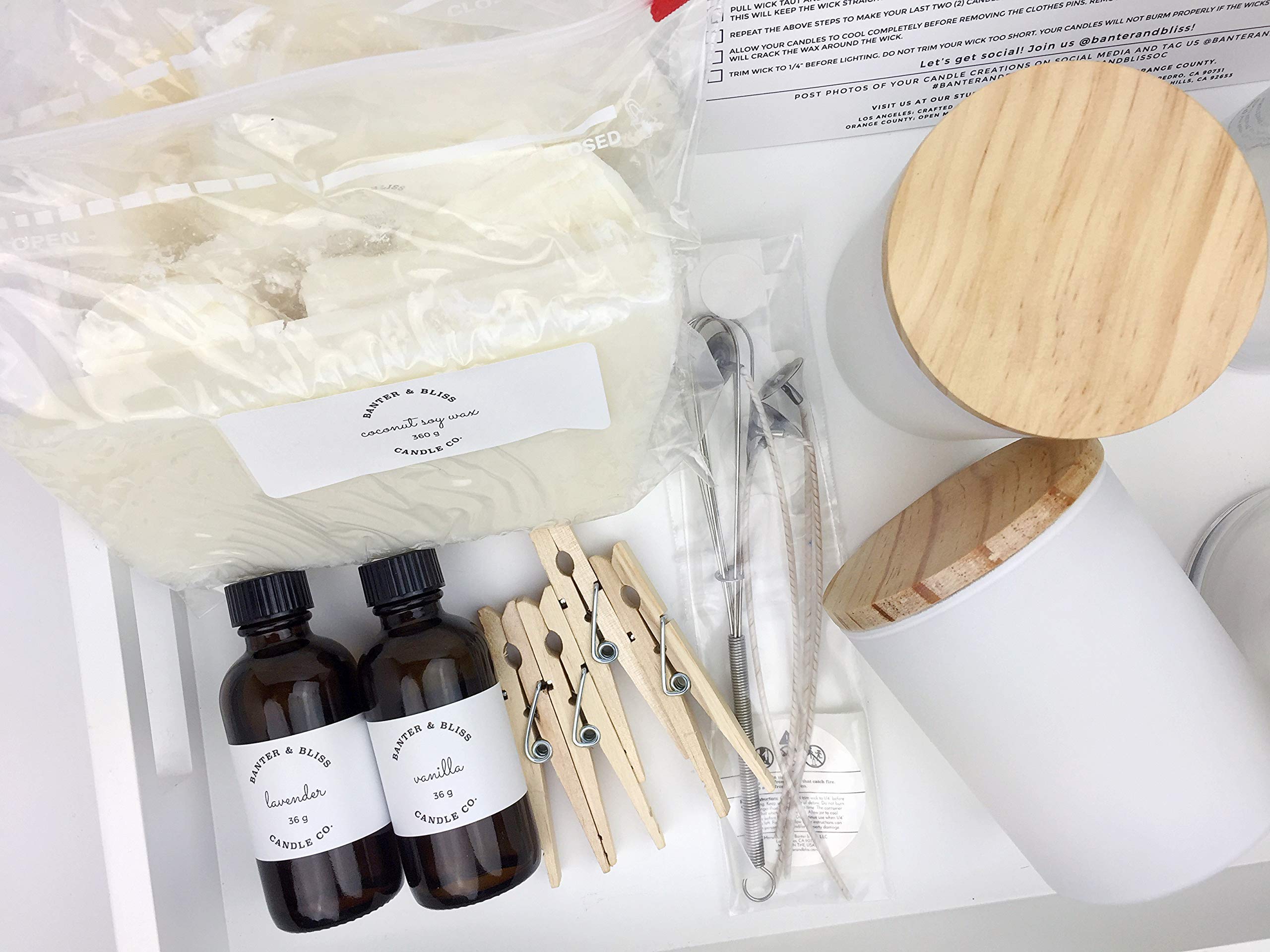Banter & Bliss DIY Coconut Wax Candle Making Kit - 32-Piece Set for 4 Handmade 7 oz Candles | Eco-Friendly, Minimalist & Modern Home Decor | Perfect for Gifts, Weddings, Relaxation & Aromatherapy