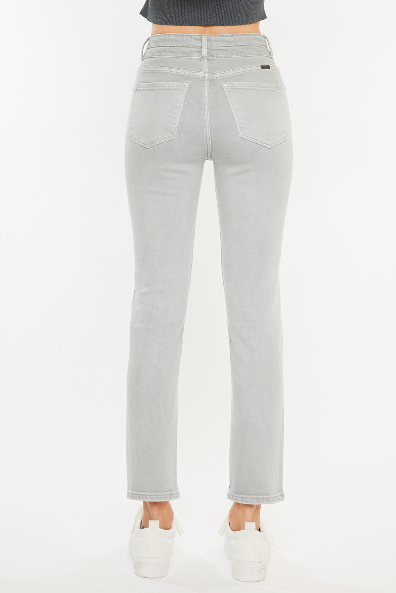 Jo High Rise Slim Straight Jeans for Women - Stretchy Comfort Fit, Tummy Control - Perfect for Casual Wear, Office & Date Night