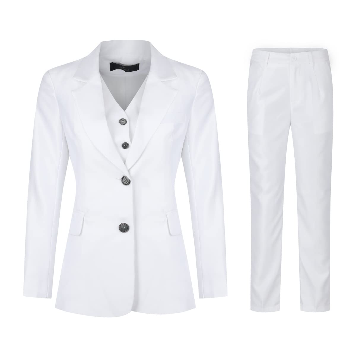 Women's 3-Piece Blazer Suit Set with Vest & Pants - Professional Office Wear for Business Meetings & Formal Occasions