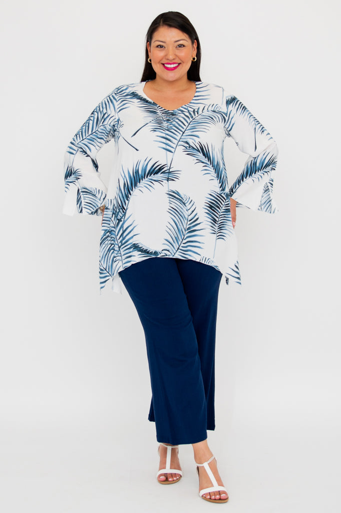 Dorothy Top - Stylish Women's Blouse with Palm Print | Perfect for Summer Outfits, Beach Vacations & Casual Wear