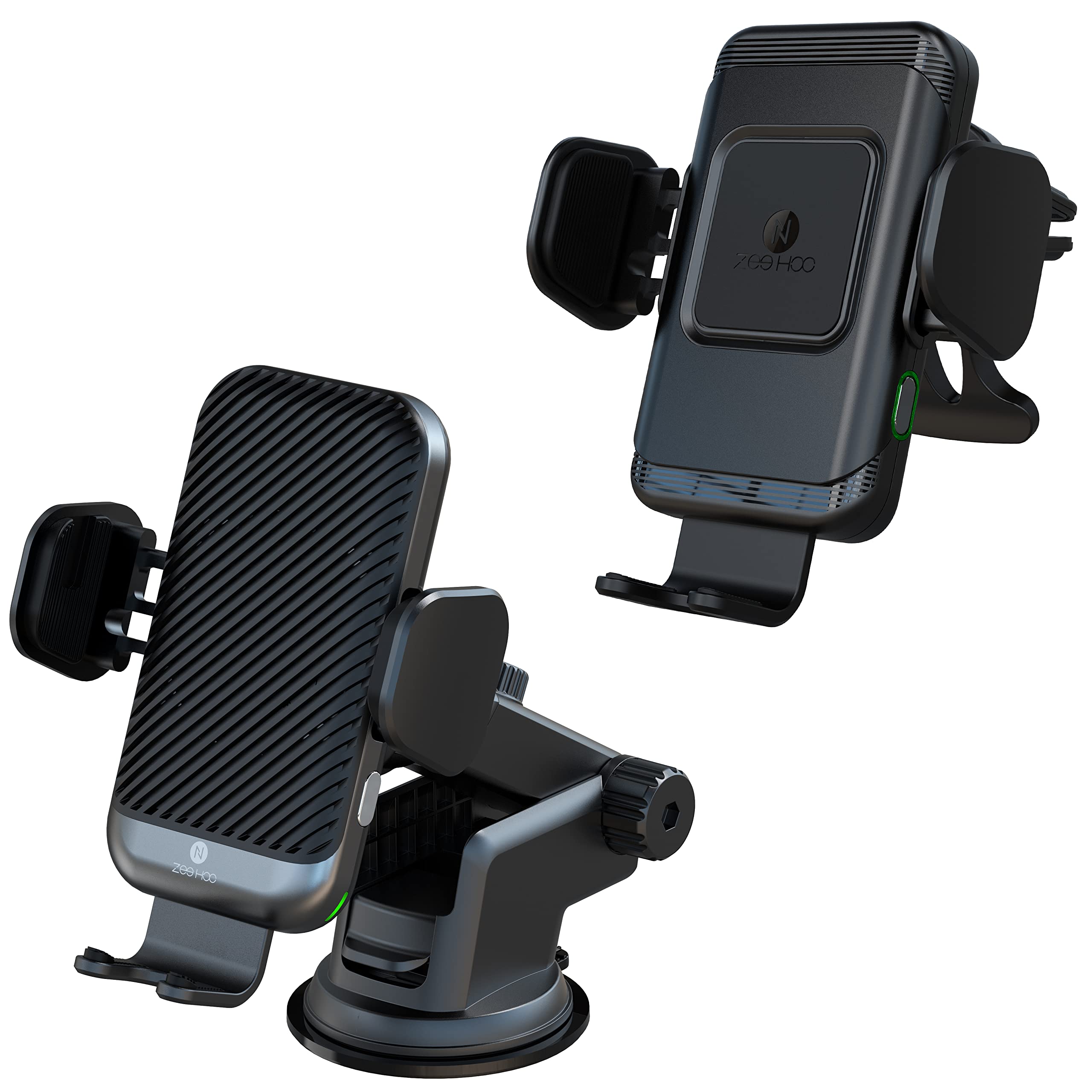 ZeeHoo 15W Fast Wireless Car Charger with Cooling Fan & 10W Magnetic Car Mount - Fast Charging for iPhone 15/14/13/12, Samsung Galaxy S23/S22 - Perfect for Road Trips & Daily Commute
