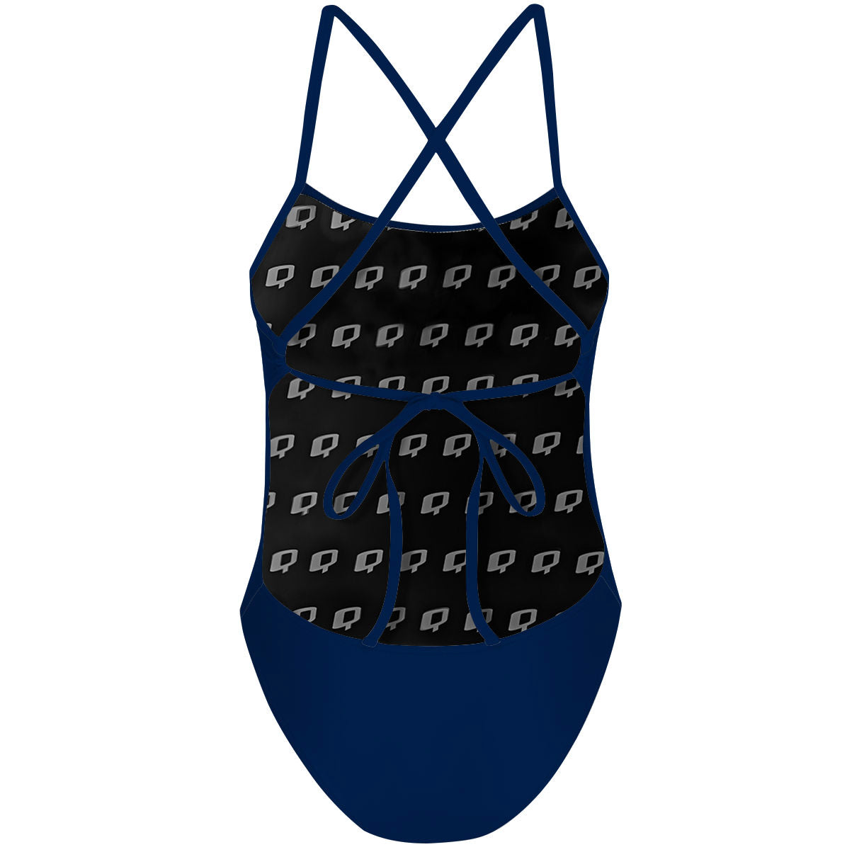 Solid Navy Tieback One Piece Swimsuit for Women - High Waisted Retro Bathing Suit with Adjustable Straps | Perfect for Beach Vacations, Pool Parties & Summer Getaways