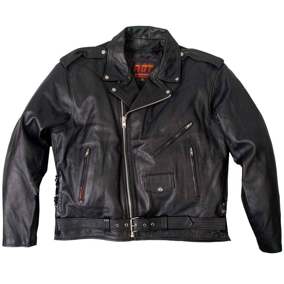 Hot Leathers Black Classic Motorcycle Jacket with Removable Lining | Men's Biker Jacket for Riding & Casual Wear | Waterproof & Windproof Motorcycle Gear
