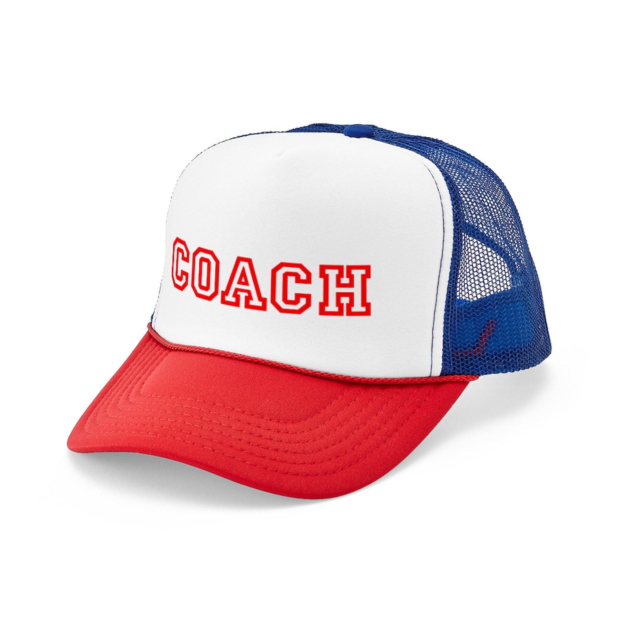 Custom Coach Trucker Mesh Hat - Adjustable Snapback Cap for Baseball & Outdoor Activities | Perfect for Sports Fans & Casual Wear