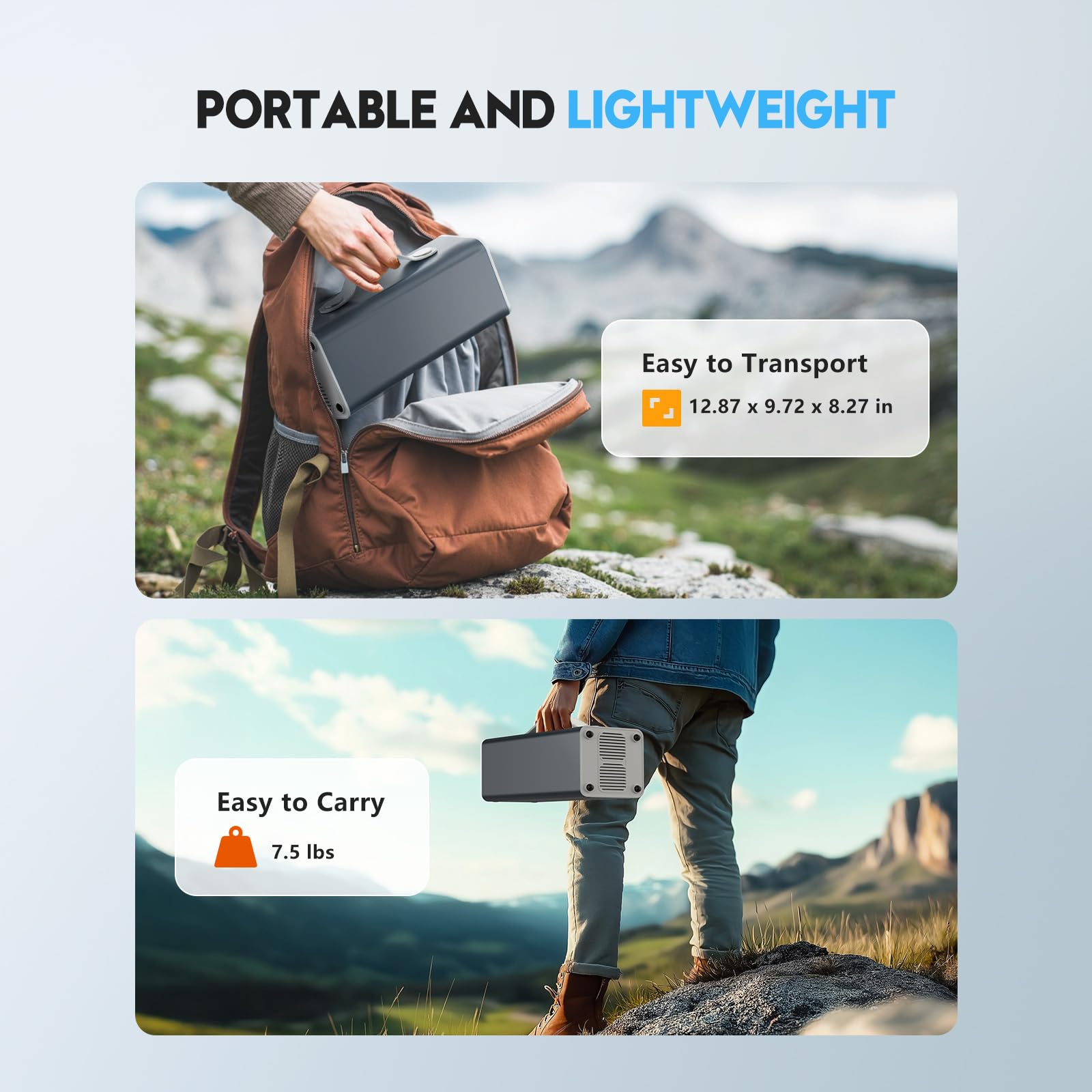 300W Portable Power Station - 299.7Wh Solar Generator with AC Outlet & 65W PD/USB-C Port | Emergency Backup Battery for Camping, Home, RV & Outdoor Adventures | Charges Laptops, Phones & Small Appliances