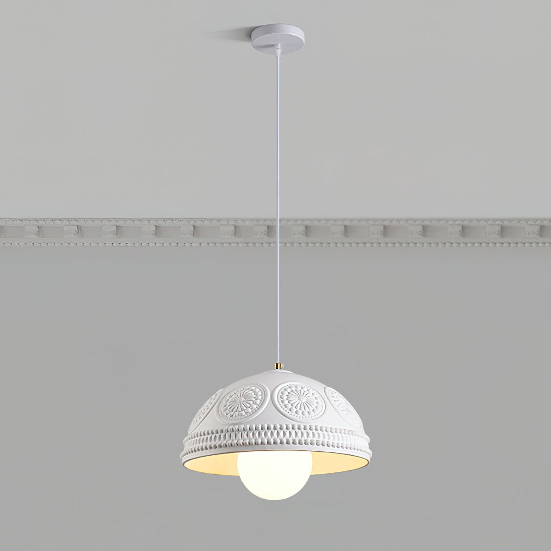 Modern Embossed Ripple Pendant Light - Handcrafted Glass Ceiling Lamp for Dining Room, Kitchen Island & Living Room Decor